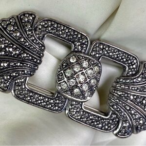 VTG Art Deco rhinestone silver brooch